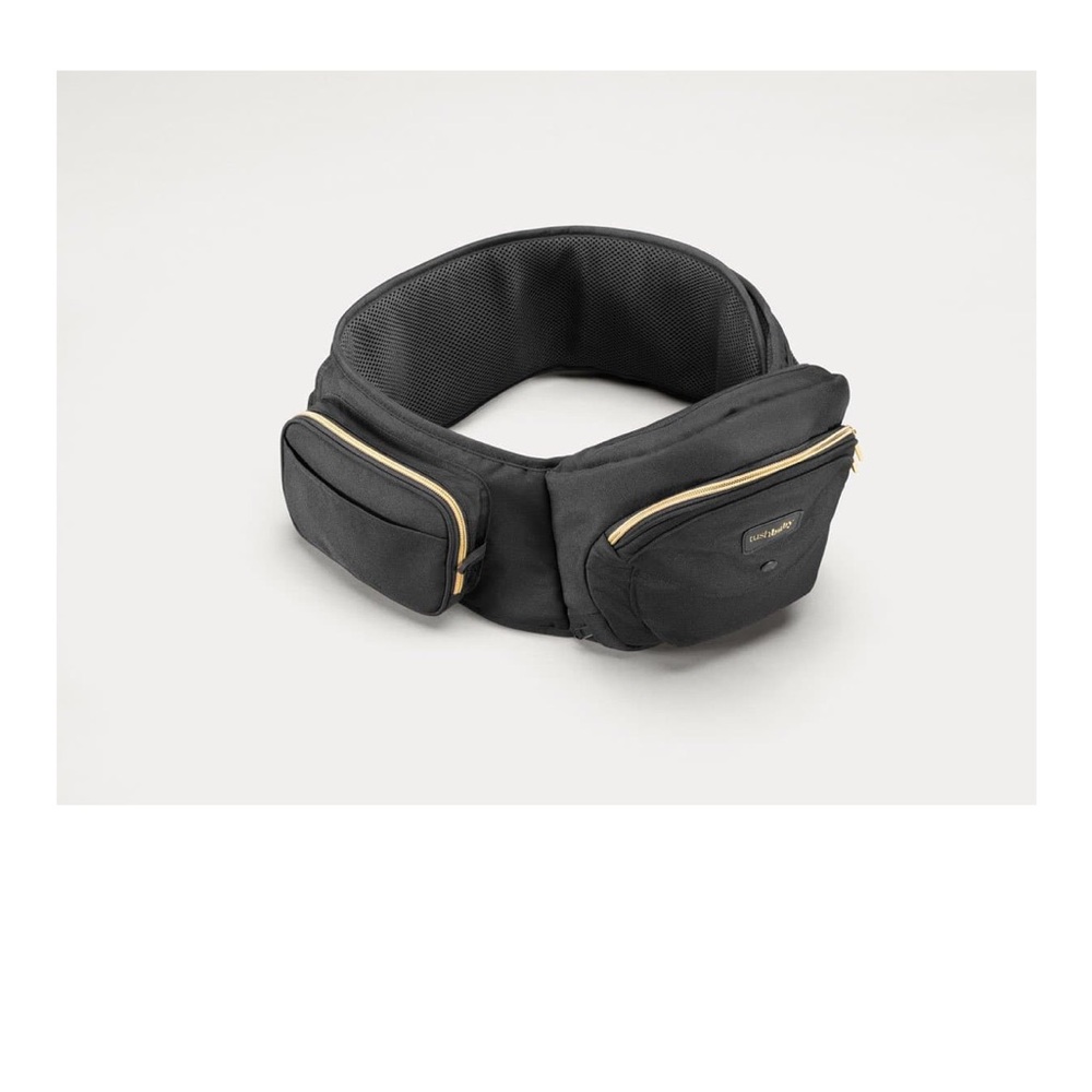 Tushbaby hip carrier. Black and gold. Like new. Used once.